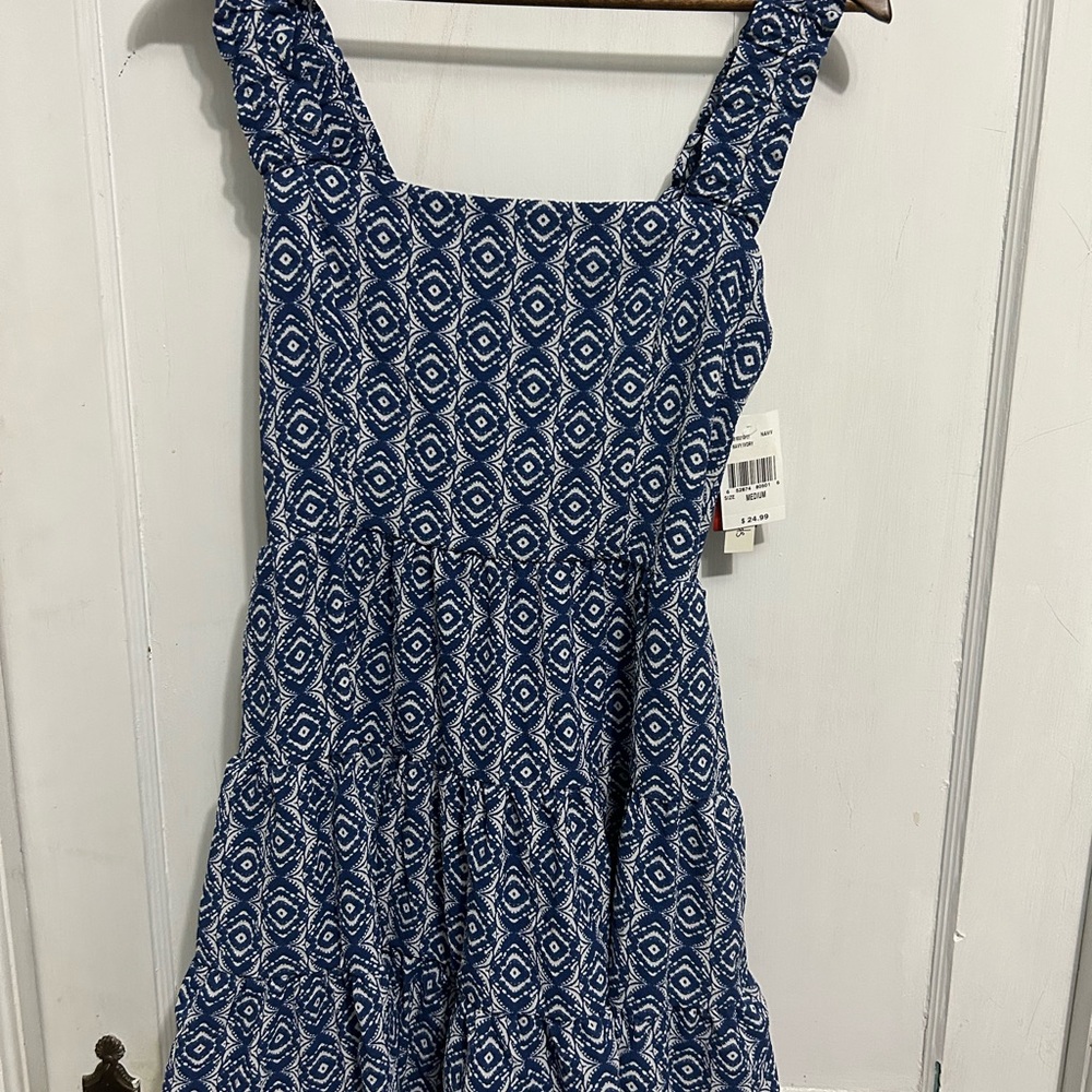 Speechless Navy and White Boho Dress